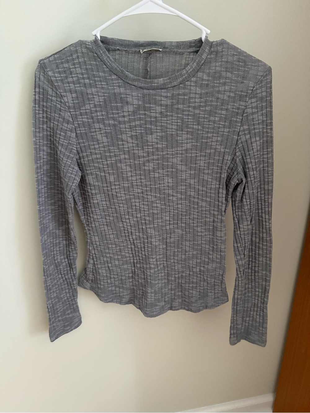 Free People Grey Sheer Long Sleeve